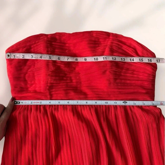 Fame and Partners Tiered Strapless Dress in Red Size 10 - Picture 3 of 11